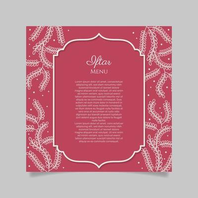 Arabic restaurant menu ramadan greeting card iftar party vector.