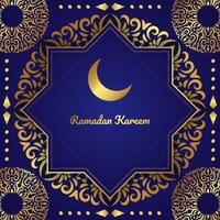 Ramadan kareem crescent moon religious islamic background. -  Vector.