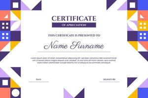 Flat mosaic certificate template. - Vector. vector