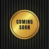 Coming soon banner design with gold and black color background. - Vector. vector
