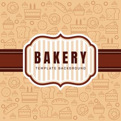 Bakery background in flat style. - Vector.