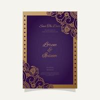Gradient golden luxury wedding invitation. - Vector. vector