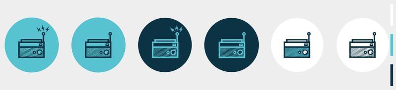 classic radio icons set. vintage radio isolated on white vector