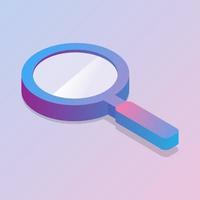 3D Isometric Search Vector Illustration