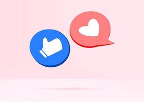 Like or thumb up and heart vector modern icons