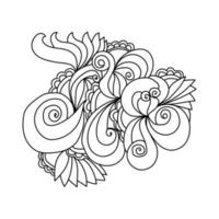 curls and fantasy patterns outline doodle illustration vector