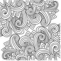 Outline vector abstract illustration, doodle pattern for coloring and creativity