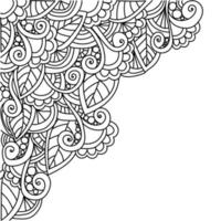 Outline doodle illustration with leaves motifs, curls and other cute elements for design and creativity vector