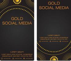 black gold social media stories template vector