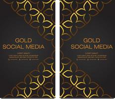 black gold social media stories template vector