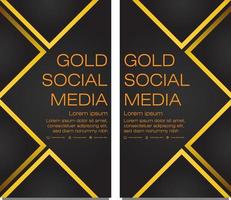 black gold social media stories template vector