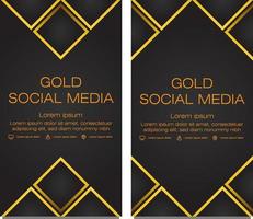 black gold social media stories template vector