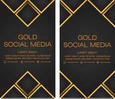 black gold social media stories template vector