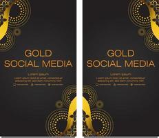 plantilla de historias de redes sociales de oro negro vector