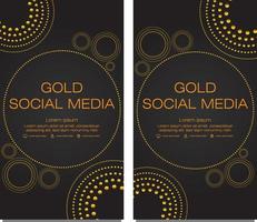 black gold social media stories template vector