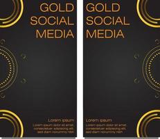 black gold social media stories template vector