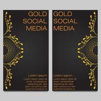 black gold social media stories template vector