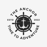 The anchor logo design template, Anchor nautical logo vector illustration design inspiration
