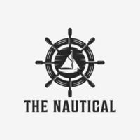 Nautical Yacht logo design template, nautical marine logo vector illustration design inspiration