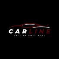 Car with line style logo design template, car logo vector illustration design template