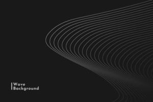 Abstract White Wave Lines On Black Background vector