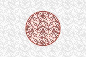 Abstract Japanese Flag Background With Wavy Lines vector