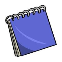 Blue notebook on a spring, vector illustration on a white background, school collection