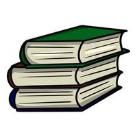 A small stack of closed thick books, library books, vector illustration on a white background