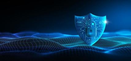 Virus Protection, Cyber attack block, Cyber Security, and Information privacy Concept. photo