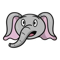 Surprised little elephant, emotions of a cartoon elephant, vector illustration on a white background