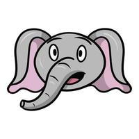 Surprised little elephant, emotions of a cartoon elephant, vector illustration on a white background