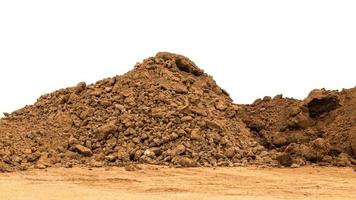 Pile of soil on the ground. photo