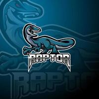 diseño de logotipo de mascota raptor esport vector