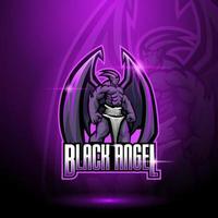 diseño de logotipo de mascota de esport de ángel negro vector