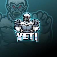 diseño de logotipo de mascota yeti esport vector