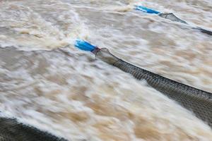 Nylon fishing nets and water tributaries. photo