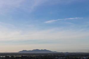 Evening sky scenery over the mountainous countryside. photo