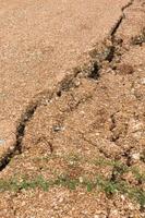 Beside the dirt road collapses. photo