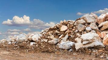 Pile of rocks against the sky. photo