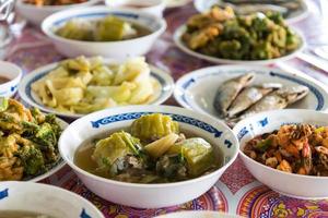 Boiled gourd stuffed pork. photo