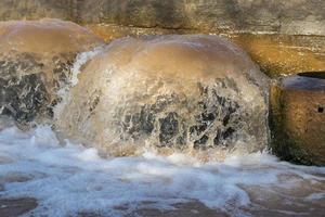 Stop overflow flooded sewerage. photo