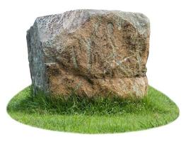 Isolate large rocks on the lawn. photo