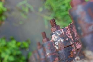 Rusty bolts focus blur. photo