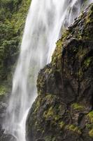 Close waterfall rocks. photo