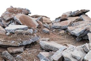 Isolate pile of concrete debris destroyed. photo