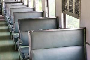 Empty seats in the passenger train.