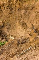 Close slide soil erosion. photo