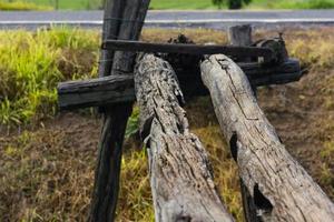 Timber Lumber old bridge. photo