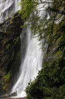 Waterfall near trees. photo