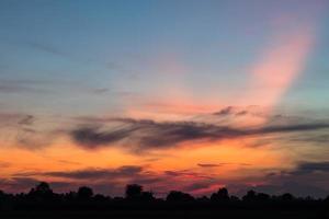 Sunrise clouds rural sky. photo